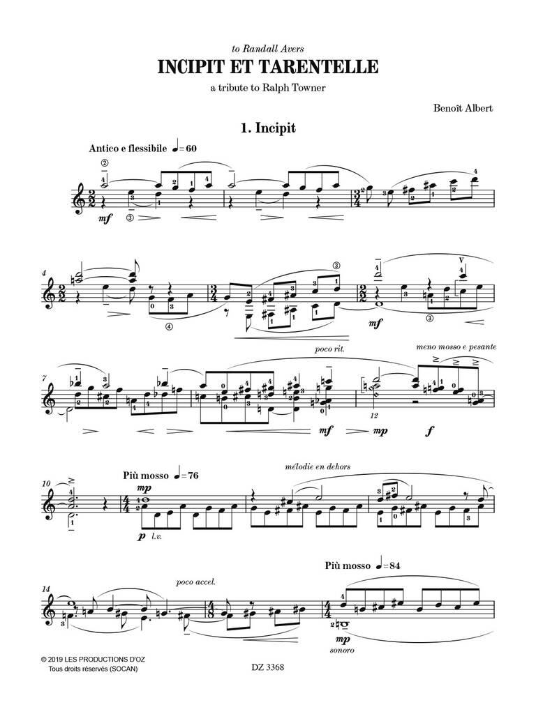 Incipit et Tarentelle